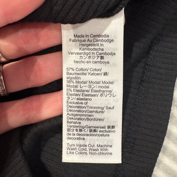 J. Crew Black Ribbed Turtleneck with Gold Buttons - Picture 7 of 8